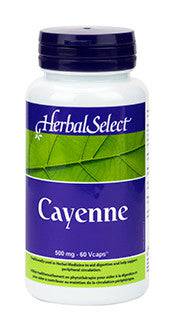 Herbal Select Cayenne 60 veg capsules - YesWellness.com