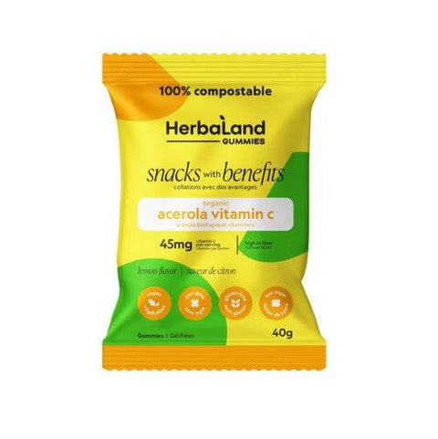 Herbaland Acerola Vitamin C Gummies Lemon Flavour 40g - YesWellness.com