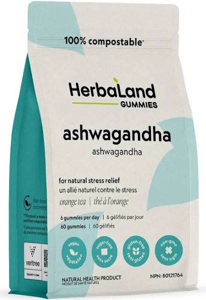 Herbaland Ashwagandha 60 Gummies - YesWellness.com