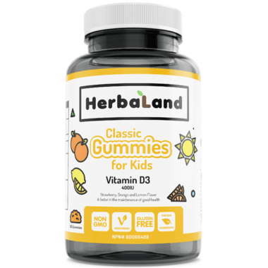 Herbaland Classic Gummy for Kids Vitamin D3 60 Gummies - YesWellness.com