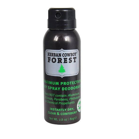 Herban Cowboy Forest Maximum Protection Dry Spray Deodorant and Body Spray 80 grams - YesWellness.com