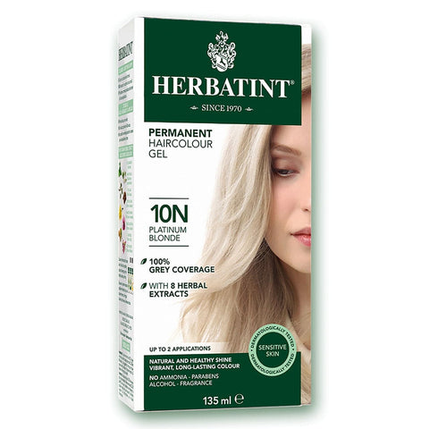 Herbatint Permanent Hair Colour Gel 10N Platinum Blonde 135mL - YesWellness.com