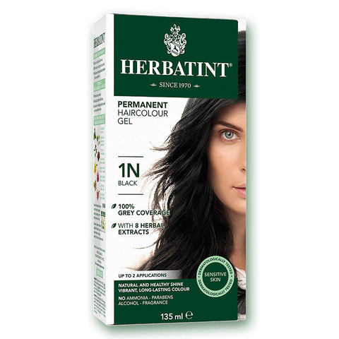 Herbatint Permanent Hair Colour Gel 1N Black 135mL - YesWellness.com