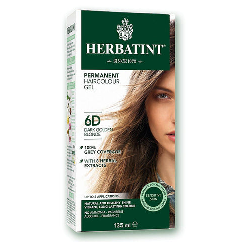 Herbatint Permanent Hair Colour Gel 6D Dark Golden Blonde 135mL - YesWellness.com