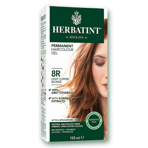 Herbatint Permanent Hair Colour Gel 8R Light Copper Blonde 135mL - YesWellness.com
