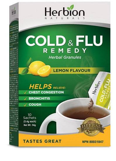 Herbion All Natural Cold and Flu Remedy 10 Sachets - YesWellness.com