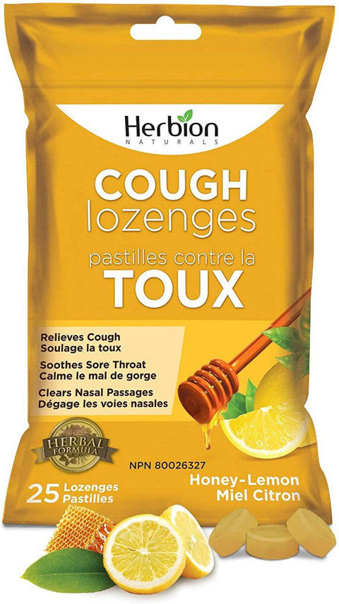 Expires May 2026 Clearance Herbion Cough Lozenges Pouch 25 Lozenges - Honey Lemon