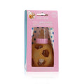 Hevea Baby Glass Bottle with Natural Rubber Cover - Pink (2 Lids) - YesWellness.com