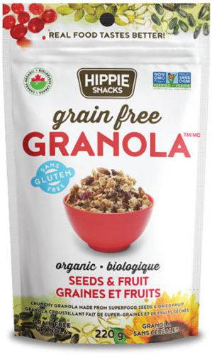 Hippie Snacks Grain Free Granola Organic Seeds & Fruits 220g x 12 - YesWellness.com