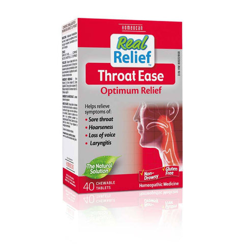 Homeocan Real Relief Throat Ease 40 Chewable Tablets - YesWellness.com