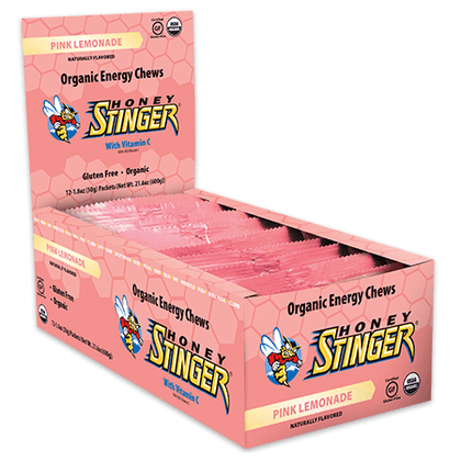 Expires June 2024 Clearance Honey Stinger Organic Energy Chews Pink Lemonade 12 x 50 g box - YesWellness.com