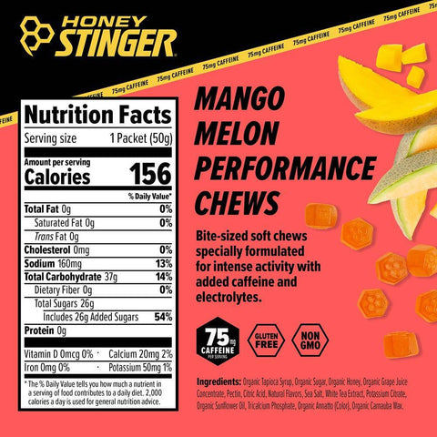 Honey Stinger Plus Performance Chews Mango Melon 12 x 51g