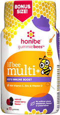 Honibe GummieBees Lil’ bee Multi + Kid’s Immune Boost with Vitamin C, Zinc & Vitamin D - Natural mixed Berry Flavour 70 Gummies - YesWellness.com