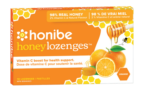 Honibe Honey Lozenges Vitamin C Boost for Health Support - Orange 10 Lozenges - YesWellness.com