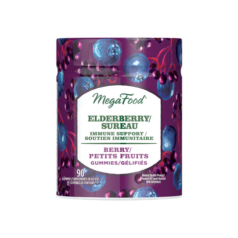 Expires April 2024 Clearance MegaFood Elderberry Immune Support Gummies - Berry 54 Gummies - YesWellness.com