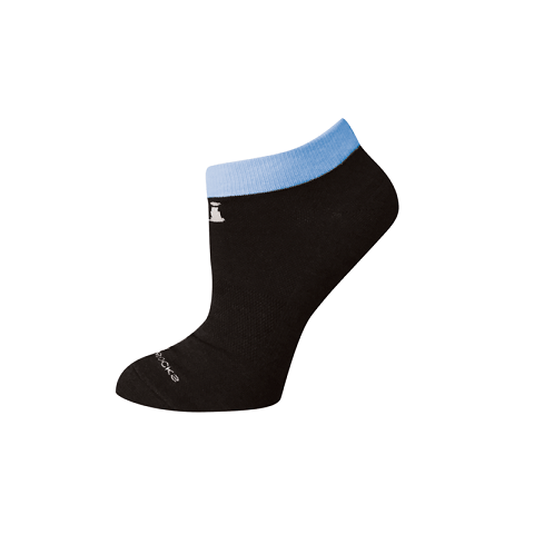 Incrediwear PRO No Sho Run Socks Black/Light Blue 1 Pair Small - YesWellness.com