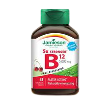 Expires April 2024 Clearance Jamieson 5x Stronger Vitamin B12 5000mcg 45 sublingual Tablets - YesWellness.com