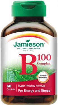 Jamieson B Complex 100 Mg Timed Release Product - 60 Caplets - YesWellness.com