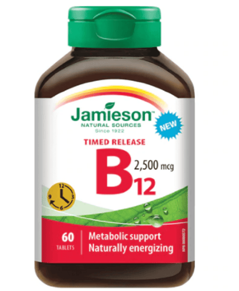 Jamieson B12 Timed Release 2500 mcg 60 Tablets - YesWellness.com