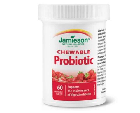 Jamieson Chewable Probiotic Natural Strawberry 60 Chewable Tablets - YesWellness.com