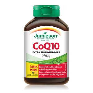 Jamieson CoQ10 Extra Strength 250mg Bonus 30+15 Softgels - YesWellness.com