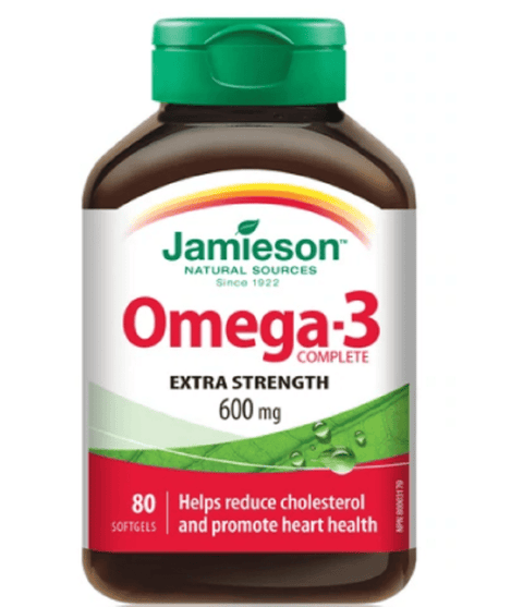 Expires April 2026 Clearance Jamieson Extra Strength Omega-3 Complete 600mg 80 Softgels