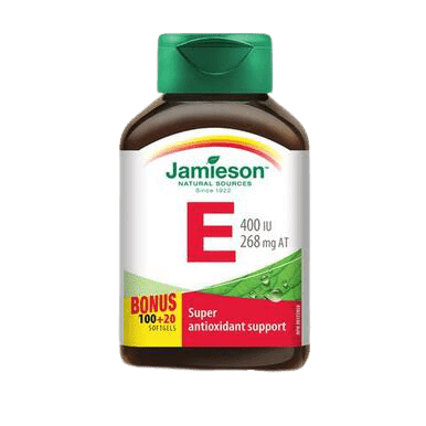 Expires June 2026 Clearance Jamieson Extra Strength Vitamin E 400 IU Bonus 100 + 20 Softgels