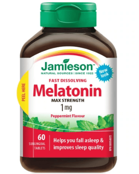 Jamieson Fast Dissolving Melatonin 1 mg Peppermint Flavor 60 Sublingual Tablets - YesWellness.com