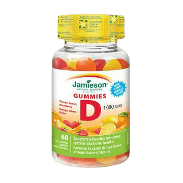 Expires June 2024 Clearance Jamieson Gummies D3 1000IU Orange Lemon Strawberry 60 All-Natural Gummies - YesWellness.com