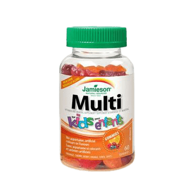 Jamieson Gummies for Kids Multivitamin Orange Cherry Raspberry 60 All-Natural Gummies - YesWellness.com