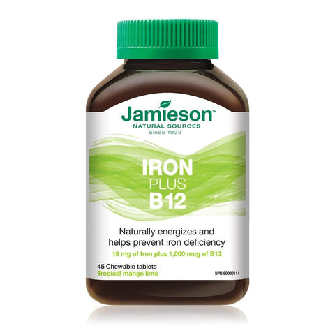 Jamieson Iron Plus B12 - Mango Lime 45 Chewable Tablets - YesWellness.com