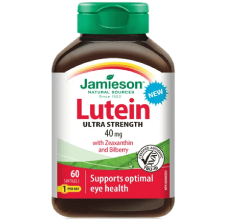 Jamieson Lutein Ultra Strength 40 mg With Zeaxanthin and Bilberry 60 Softgels - YesWellness.com