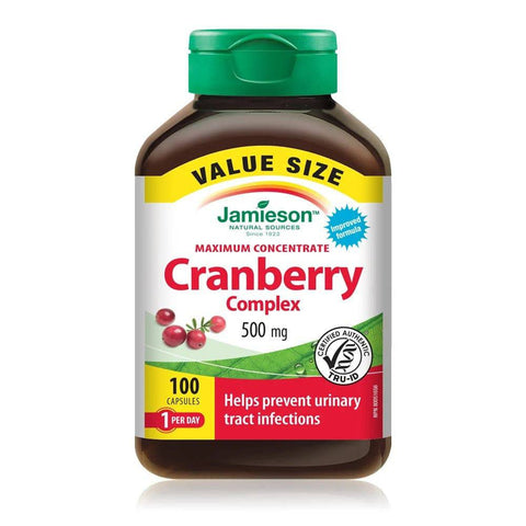 Expires January 2026 Clearance Jamieson Maxium Concenterate Cranberry 500 mg Value Size 100 caps