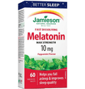 Jamieson Melatonin 10 mg Quick Dissolving Peppermint 60 Sublingual Tablets - MAX Strength - YesWellness.com