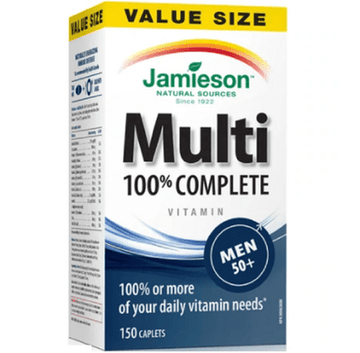 Expires June 2024 Clearance Jamieson Multi Vitamin 100% Complete Men 50+ 150 Caplets - YesWellness.com