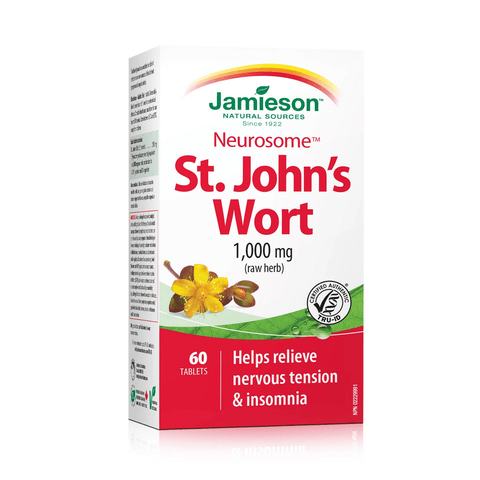 Jamieson Neurosome - St. John's Wort 1000mg (Raw Herb) - 60 Tablets - YesWellness.com