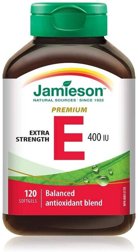 Jamieson Premium Extra Strength Vitamine E 400 IU 120 Softgels - YesWellness.com