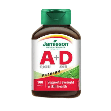 Jamieson Premium Vitamin A 10,000 IU + Vitamin D 800 IU - 100 Softgels - YesWellness.com