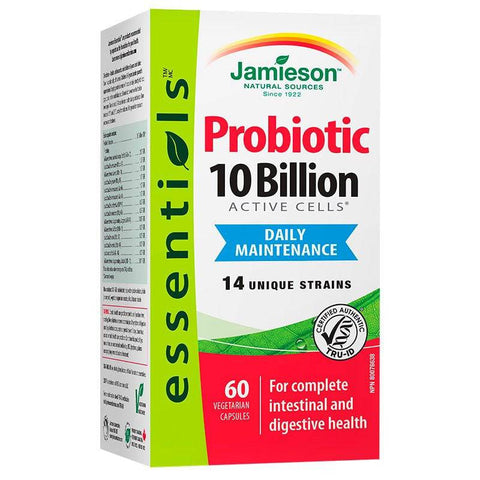 Jamieson Probiotic 10 Billion Active Cells Daily Maintenance 60 Vegetarian Capsules - YesWellness.com