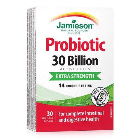 Expires June 2024 Clearance Jamieson Probiotic 30 Billion Extra Strength 14 Unique Strains 30 Capsules - YesWellness.com