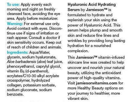 Jamieson ProVitamina Hyaluronic Acid Hyderating Serum 30 mL - YesWellness.com