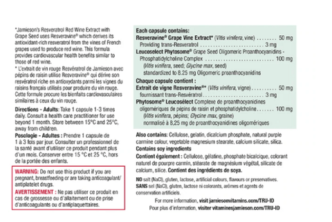 Jamieson Resveratrol 30 Capsules - YesWellness.com