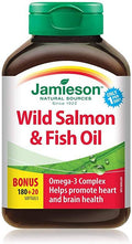 Jamieson Salmon & Fish Oils Omega-3 Complex - 200 Soft gels - YesWellness.com