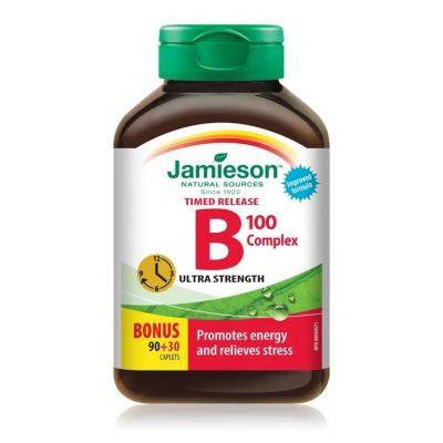 Jamieson Timed Release Product B Complex 100 Ultra Strength 90+30 Caplets - YesWellness.com