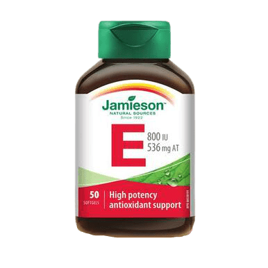 Jamieson Vitamin E 800 IU - 50 Soft gels - YesWellness.com