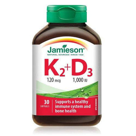 Jamieson Vitamin K2 + D3 - 30 Softgels - YesWellness.com