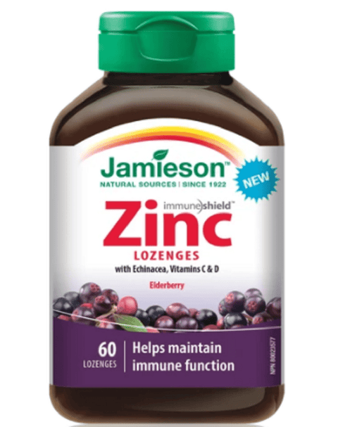 Jamieson Zinc Lozenges With Echinacea Vitamins C & D 60 Lozenges - YesWellness.com