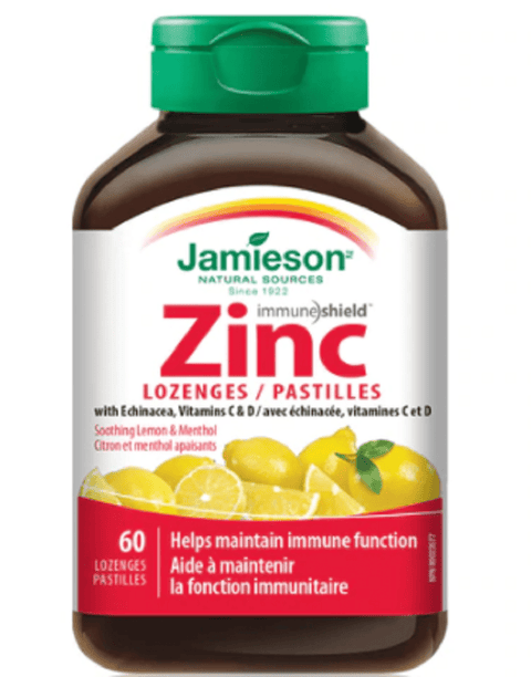 Jamieson Zinc Lozenges With Echinacea Vitamins C & D 60 Lozenges - YesWellness.com