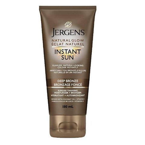Jergens Natural Glow Sunless Tanning Moisturizer  + Bronzer -Deep Bronze Instant Sun 180mL - YesWellness.com