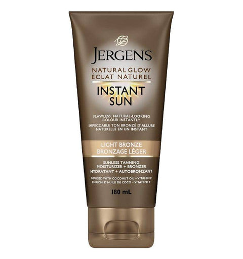 Jergens Natural Glow Sunless Tanning Moisturizer + Bronzer - Light Bronze Instant Sun 180mL - YesWellness.com